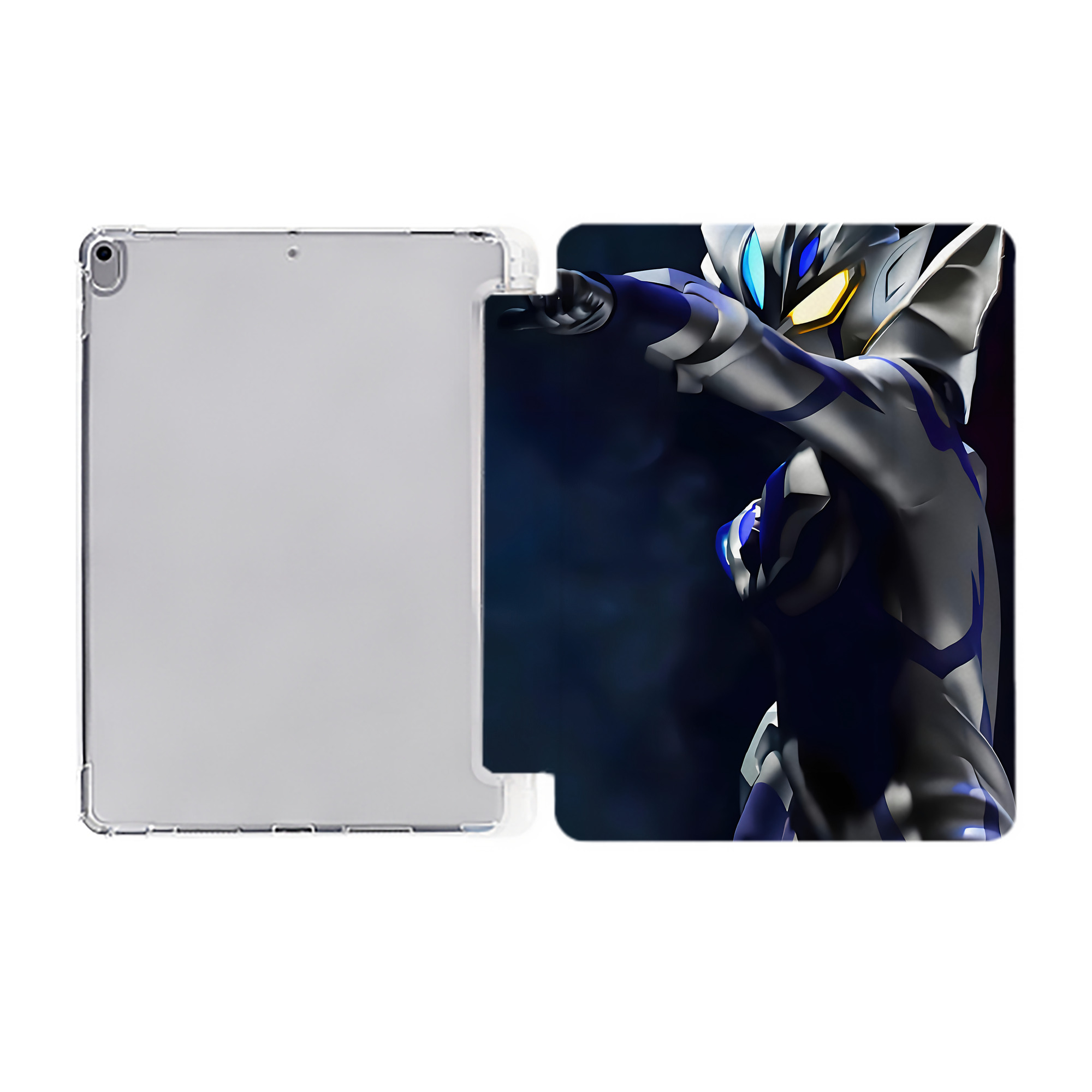 （画像用） ウルトラマン Ultraman IPad ケース ペン収納付き 三つ折りスタンド PUレザー×シリコン 対応機種9.5/10.5/10.9インチ